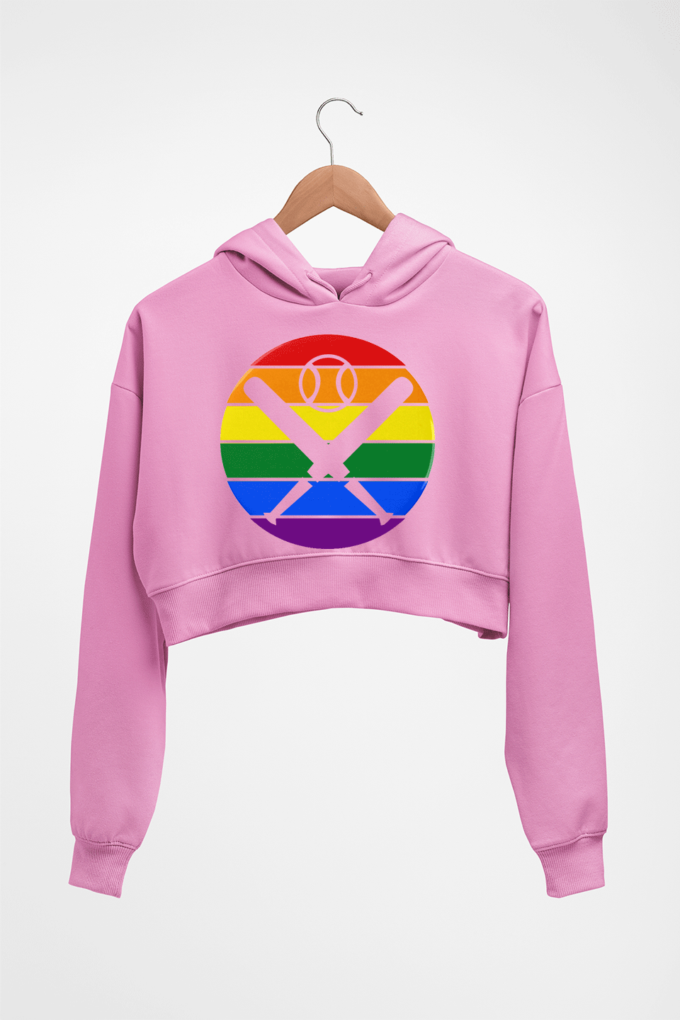 Baseball Crop HOODIE FOR WOMEN-Light Baby Pink-Ektarfa.online