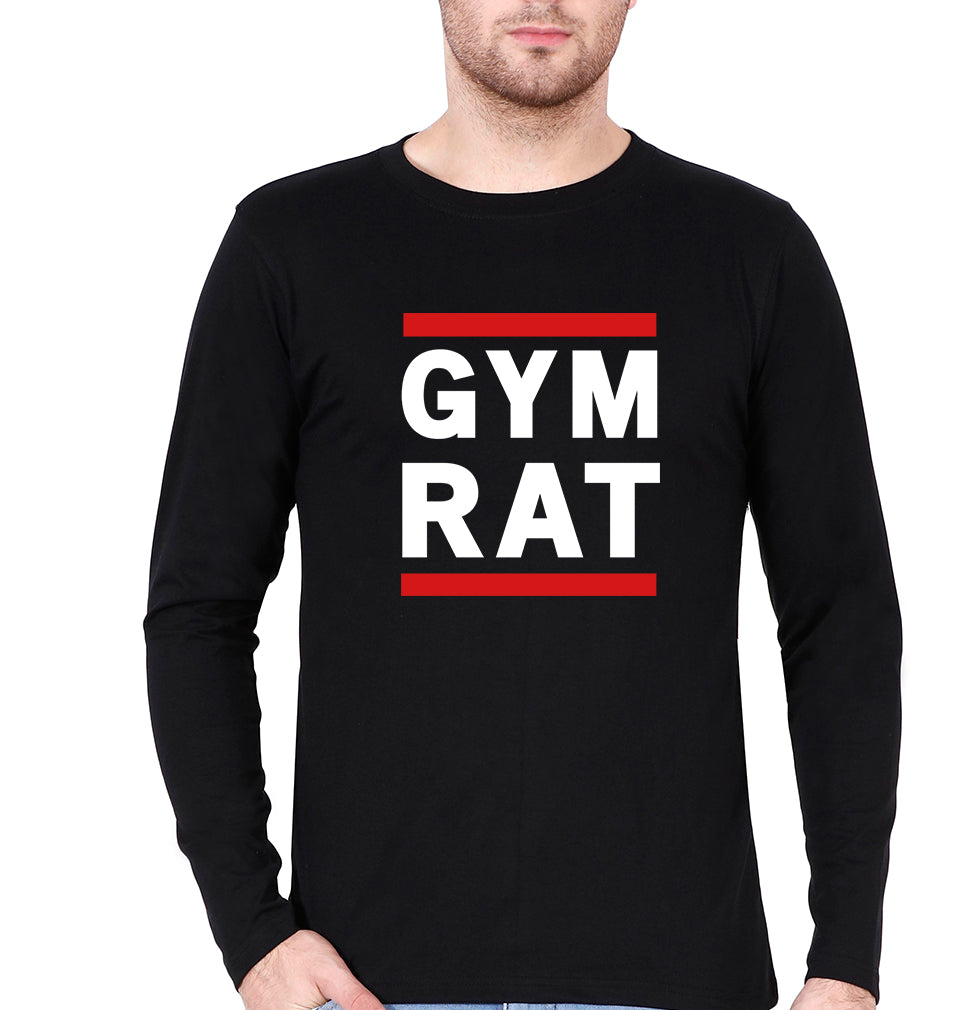 Gym Rat Full Sleeves T-Shirt for Men-Black-Ektarfa.online