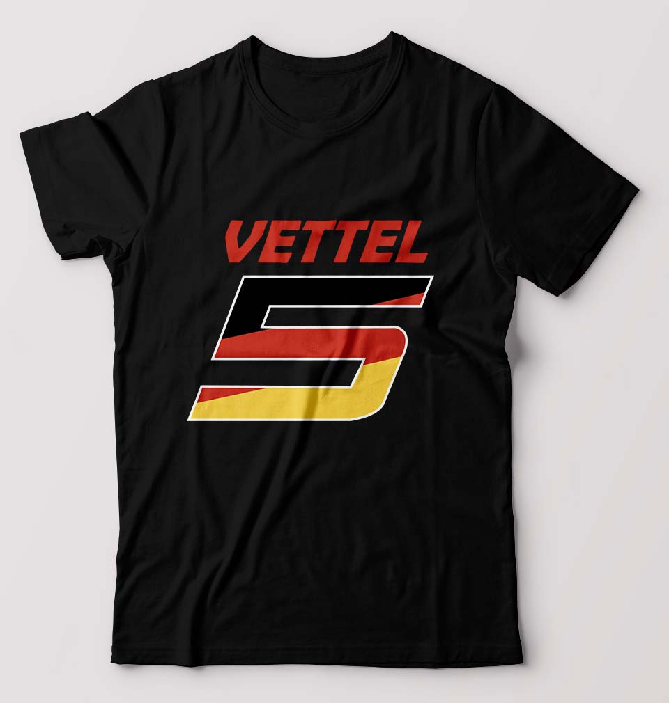 Sebastian Vettel F1 T-Shirt for Men-Black-Ektarfa.online