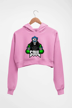 Load image into Gallery viewer, Battlegrounds Mobile India (BGMI) Soul Esport Crop HOODIE FOR WOMEN-Light Baby Pink-Ektarfa.online
