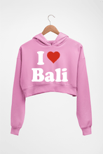 Load image into Gallery viewer, I Love Bali Crop HOODIE FOR WOMEN-Light Baby Pink-Ektarfa.online
