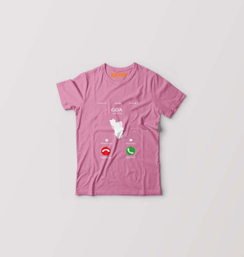 Goa Calling Kids T-Shirt for Boy/Girl-Pink-Ektarfa.online