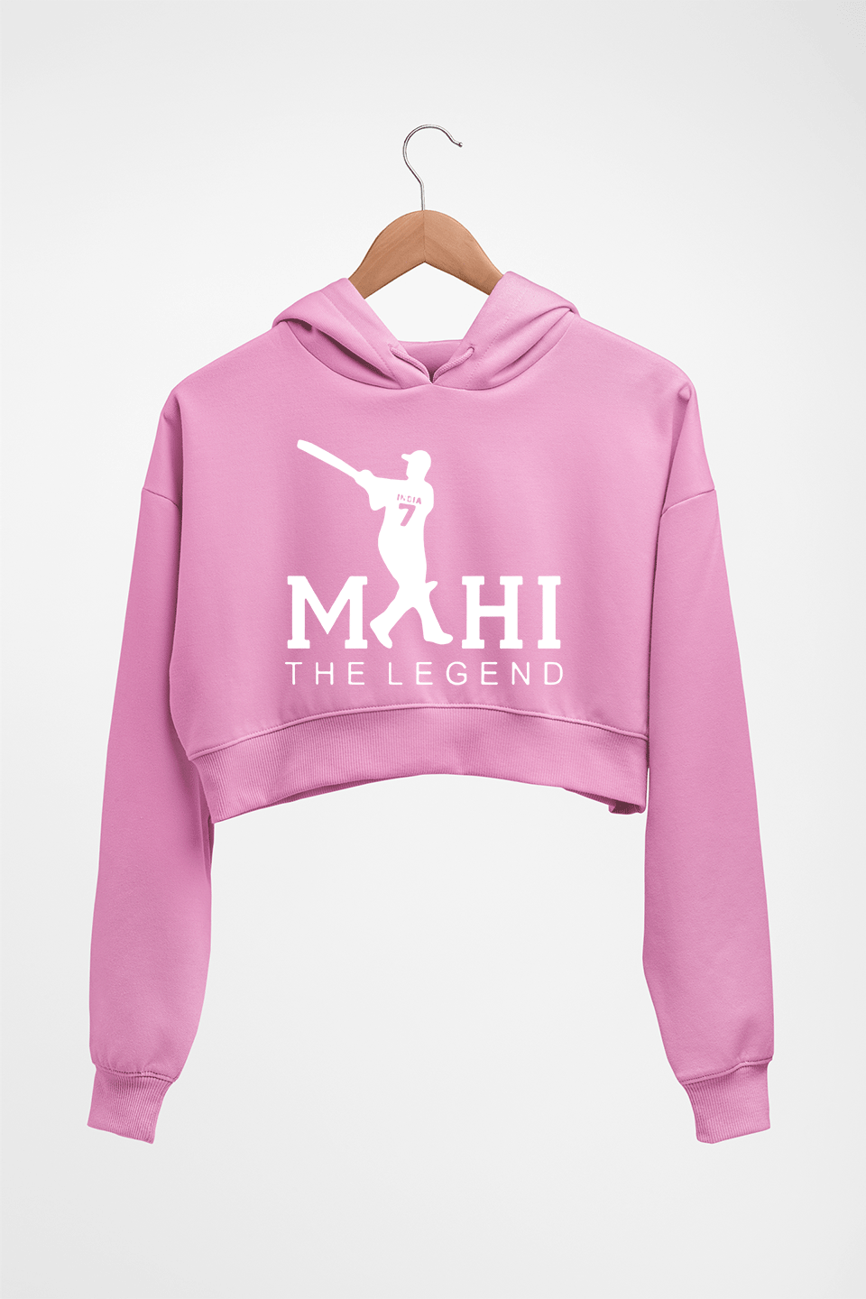 MS Dhoni (MSD) Crop HOODIE FOR WOMEN-Light Baby Pink-Ektarfa.online