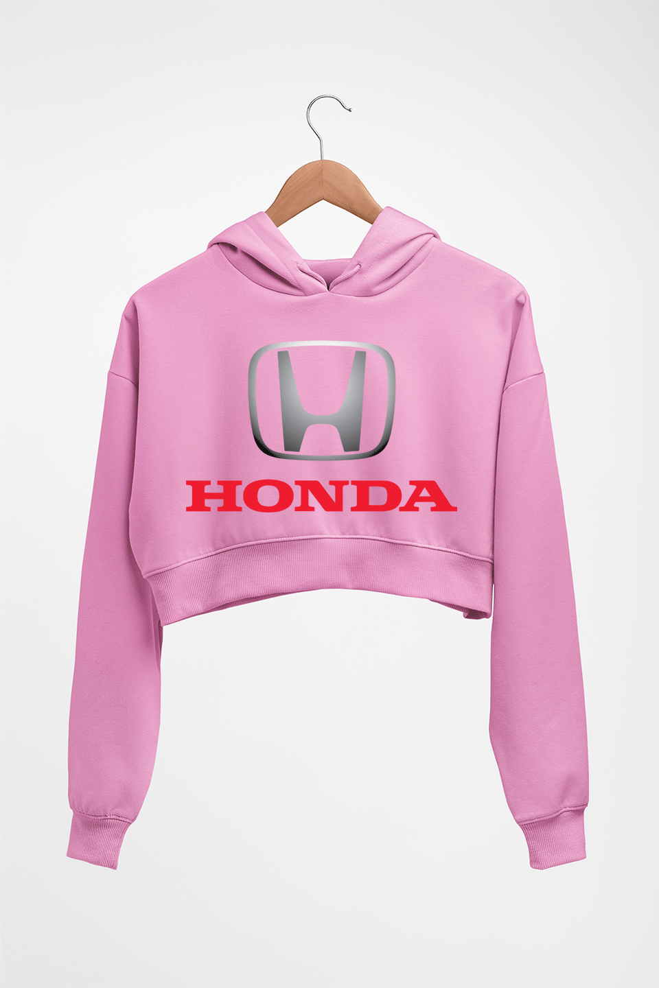 Honda Crop HOODIE FOR WOMEN-Light Baby Pink-Ektarfa.online