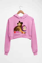 Load image into Gallery viewer, Masha and the Bear Crop HOODIE FOR WOMEN-Light Baby Pink-Ektarfa.online
