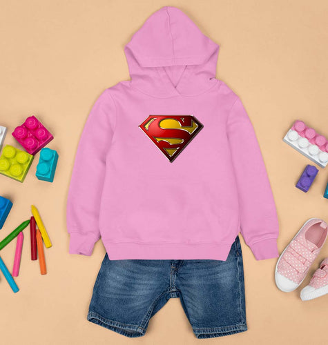 Superman Superhero Kids Hoodie for Boy/Girl-Light Baby Pink-Ektarfa.online