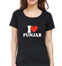 Load image into Gallery viewer, I Love Punjab T-Shirt for Women-Black-Ektarfa.online
