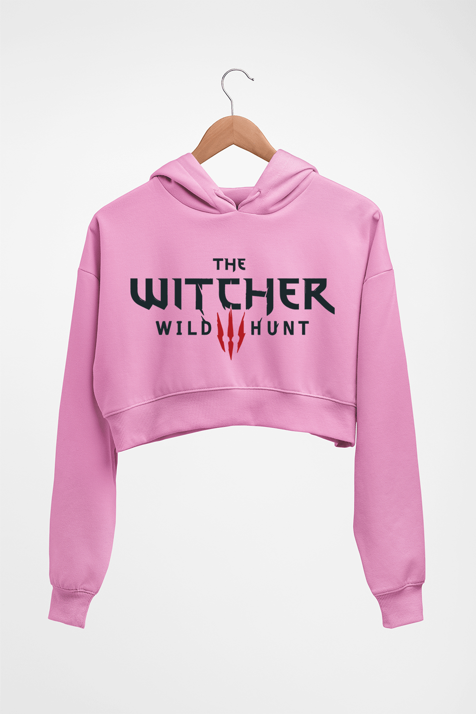 Witcher Crop HOODIE FOR WOMEN-Light Baby Pink-Ektarfa.online