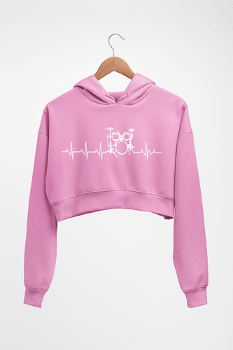 Drummer Crop HOODIE FOR WOMEN-Light Baby Pink-Ektarfa.online
