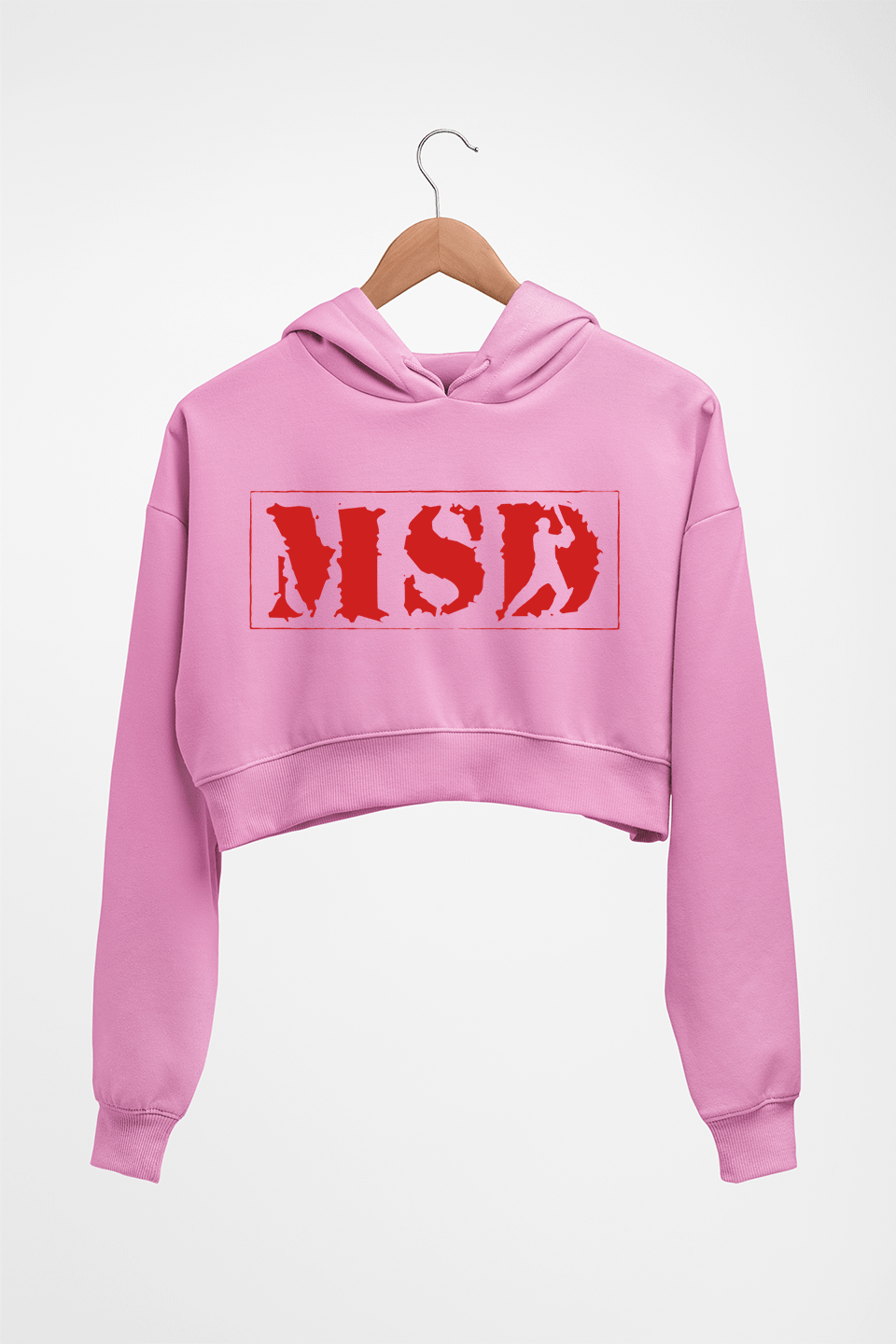 MS Dhoni (MSD) Crop HOODIE FOR WOMEN-Light Baby Pink-Ektarfa.online
