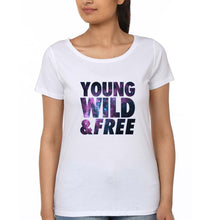 Load image into Gallery viewer, Young Wild Free T-Shirt for Women-White-Ektarfa.online
