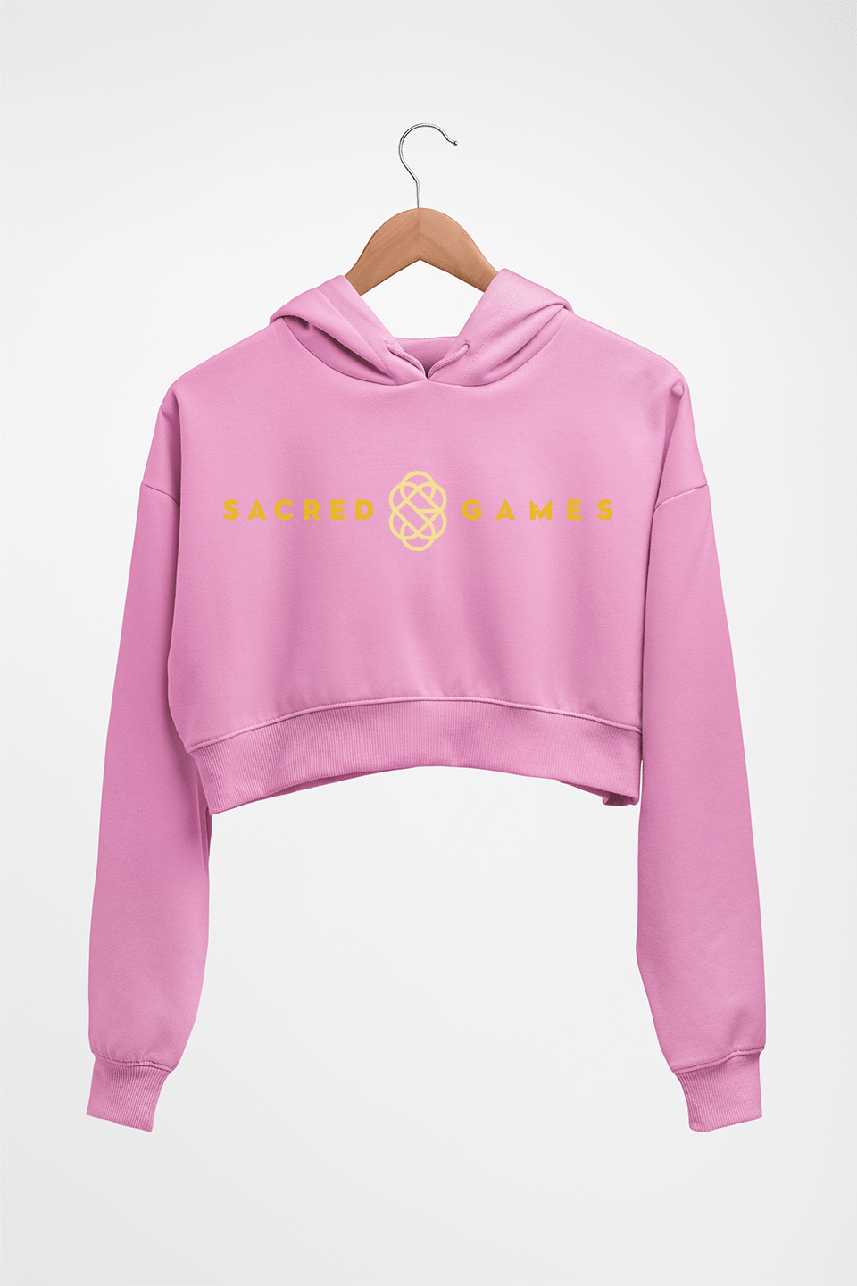 Sacred Games Crop HOODIE FOR WOMEN-Light Baby Pink-Ektarfa.online