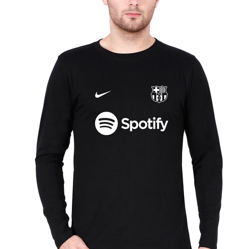 Barcelona 2022-23 Full Sleeves T-Shirt for Men-Black-Ektarfa.online