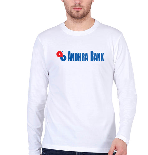 Andhra Bank Full Sleeves T-Shirt for Men-White-Ektarfa.online