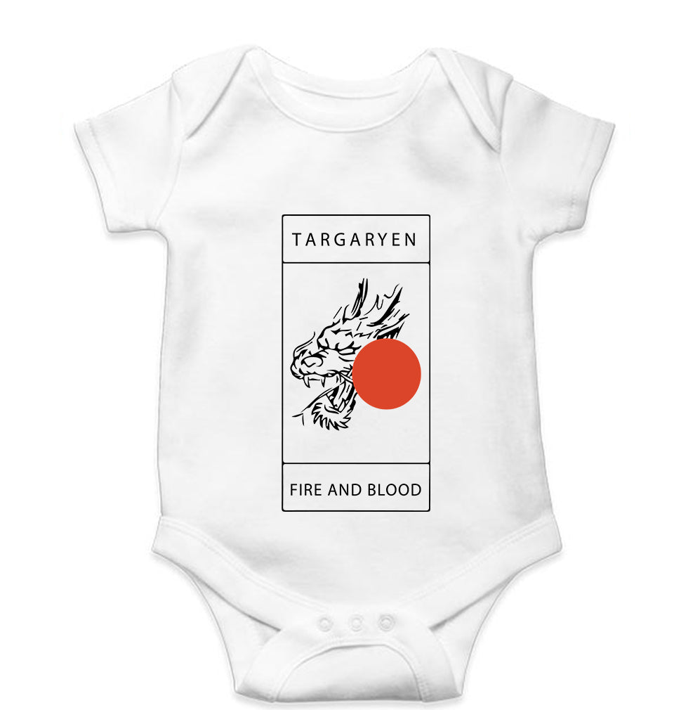 House Targaryen (GOT) Kids Romper For Baby Boy/Girl-0-5 Months(18 Inches)-White-Ektarfa.online