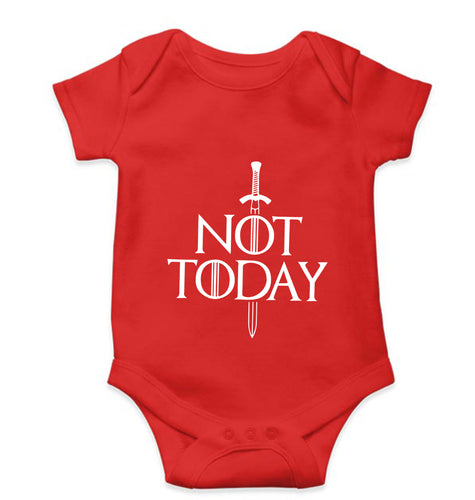 Not Today (GOT) Kids Romper For Baby Boy/Girl-0-5 Months(18 Inches)-Red-Ektarfa.online