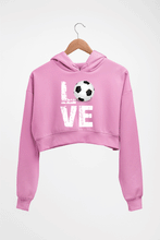 Load image into Gallery viewer, Love Football Crop HOODIE FOR WOMEN-Light Baby Pink-Ektarfa.online
