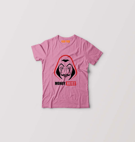 Money Heist Kids T-Shirt for Boy/Girl-Pink-Ektarfa.online