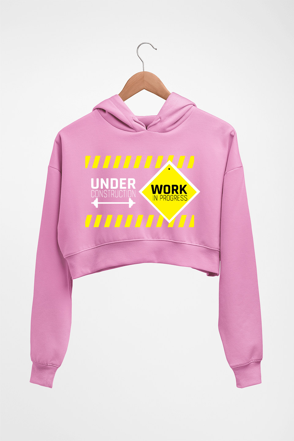 Gym Workout Crop HOODIE FOR WOMEN-Light Baby Pink-Ektarfa.online