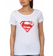 Load image into Gallery viewer, Superman Superhero T-Shirt for Women-White-Ektarfa.online
