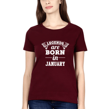 Load image into Gallery viewer, Legends are Born in January T-Shirt for Women-Maroon-Ektarfa.online
