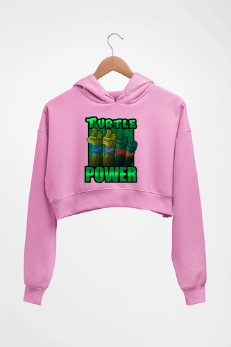 Ninja Turtles TMNT Crop HOODIE FOR WOMEN-Light Baby Pink-Ektarfa.online