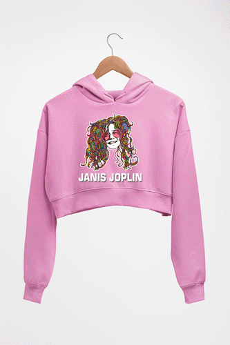 Janis Joplin Crop HOODIE FOR WOMEN-Light Baby Pink-Ektarfa.online
