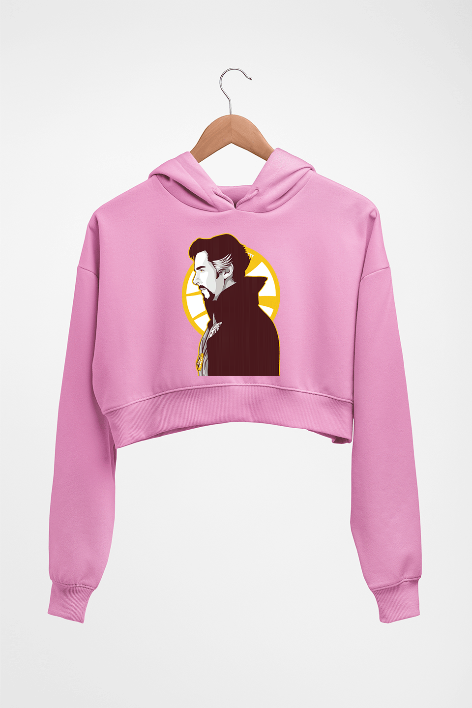 Doctor Strange Superhero Crop HOODIE FOR WOMEN-Light Baby Pink-Ektarfa.online