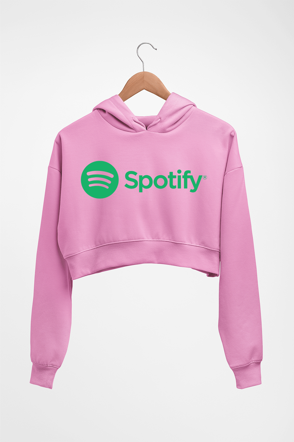 Spotify Crop HOODIE FOR WOMEN-Light Baby Pink-Ektarfa.online