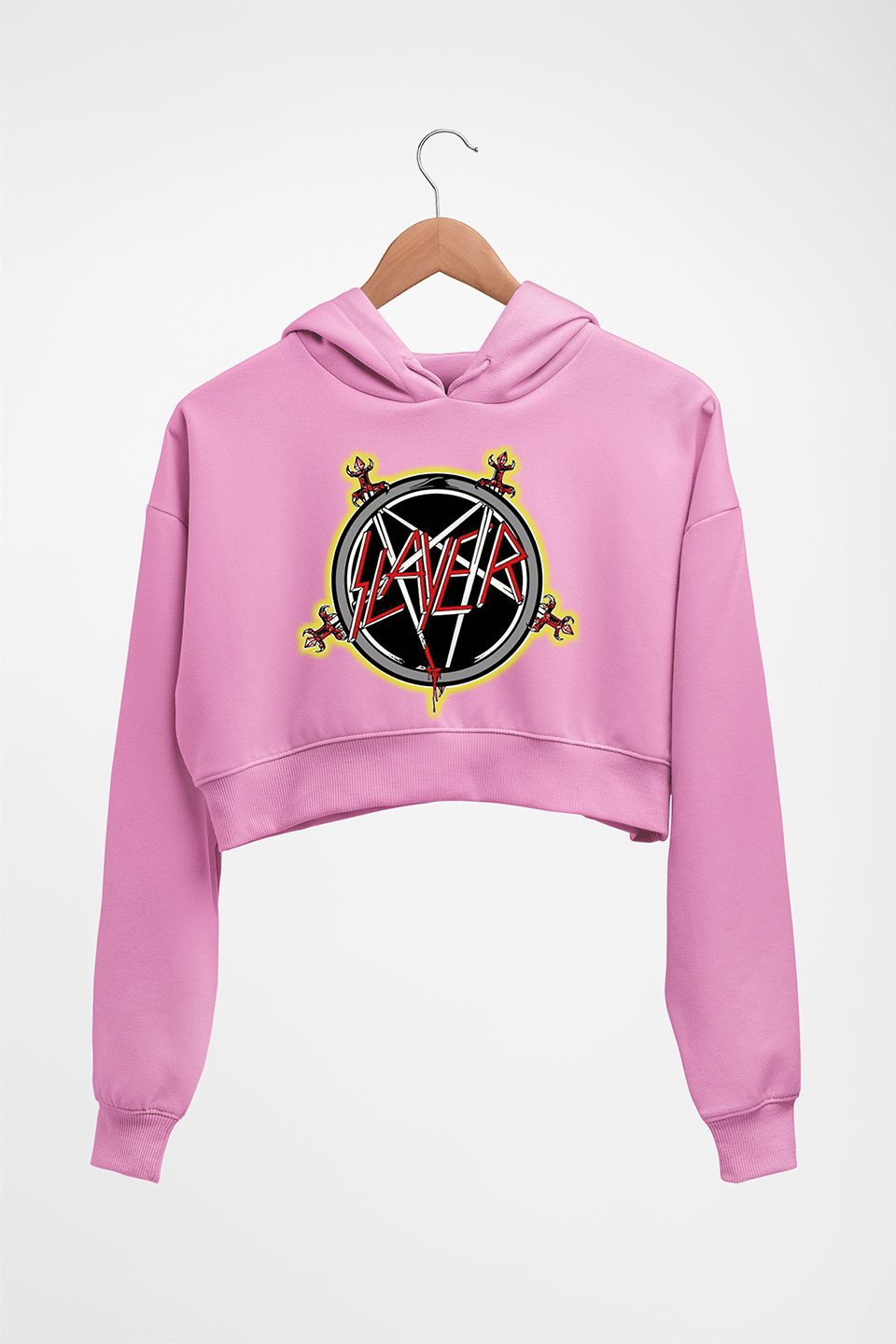 Slayer Crop HOODIE FOR WOMEN-Light Baby Pink-Ektarfa.online
