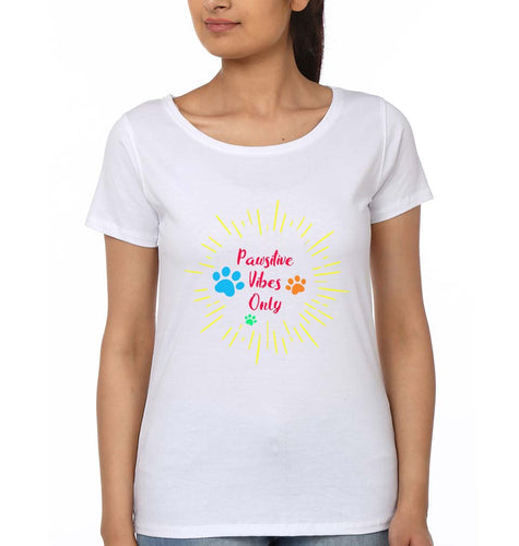 Dog Positive Vibes T-Shirt for Women-White-Ektarfa.online