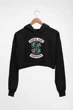Load image into Gallery viewer, south side serpents riverdale Crop HOODIE FOR WOMEN-Black-Ektarfa.online
