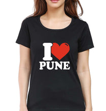 Load image into Gallery viewer, I Love Pune T-Shirt for Women-Black-Ektarfa.online
