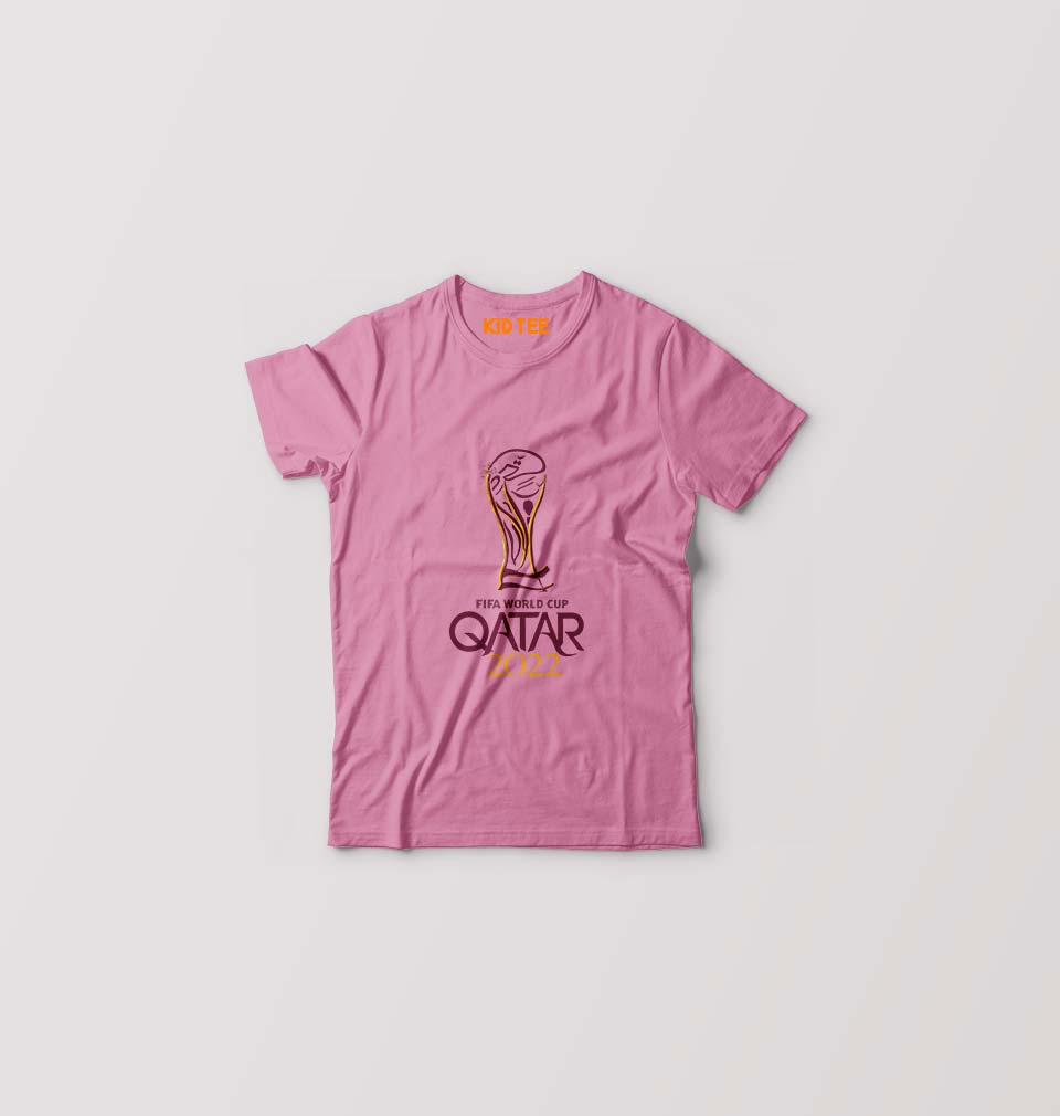 FIFA World Cup Qatar 2022 Kids T-Shirt for Boy/Girl-Pink-Ektarfa.online