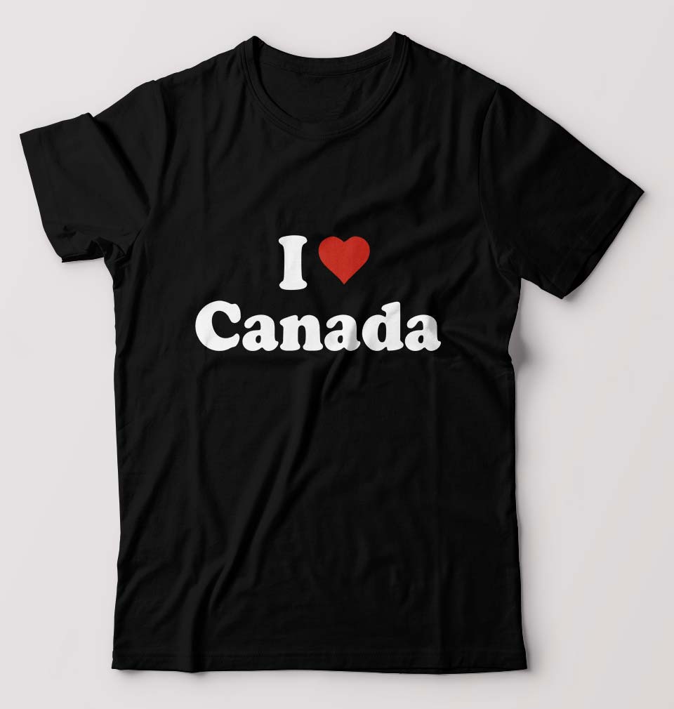 I Love Canada T-Shirt for Men-Black-Ektarfa.online