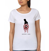 Load image into Gallery viewer, Captain America Superhero T-Shirt for Women-White-Ektarfa.online
