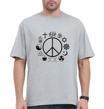 Load image into Gallery viewer, Peace Religious Symbols Oversized T-Shirt for Men-Grey-Ektarfa.online
