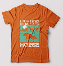 Load image into Gallery viewer, Horse Riding T-Shirt for Men-Orange-Ektarfa.online

