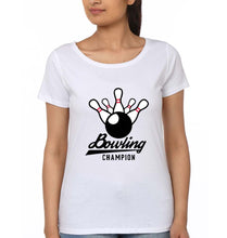 Load image into Gallery viewer, Bowling Champion T-Shirt for Women-White-Ektarfa.online
