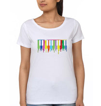 Load image into Gallery viewer, Piano T-Shirt for Women-White-Ektarfa.online
