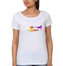 Load image into Gallery viewer, Trumpet T-Shirt for Women-White-Ektarfa.online

