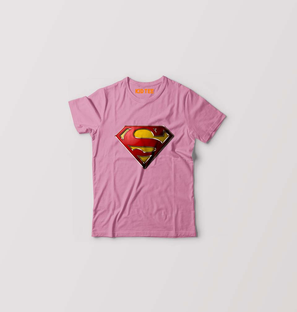 Superman Superhero Kids T-Shirt for Boy/Girl-Pink-Ektarfa.online
