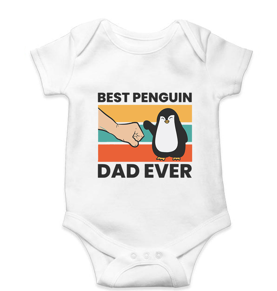 Penguin Dad Kids Romper For Baby Boy/Girl-0-5 Months(18 Inches)-White-Ektarfa.online