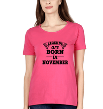 Load image into Gallery viewer, Legends are Born in November T-Shirt for Women-Pink-Ektarfa.online
