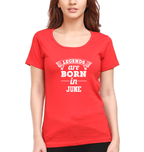 Load image into Gallery viewer, Legends are Born in Jun T-Shirt for Women-Red-Ektarfa.online

