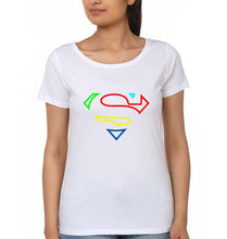 Load image into Gallery viewer, Superman Superhero T-Shirt for Women-White-Ektarfa.online

