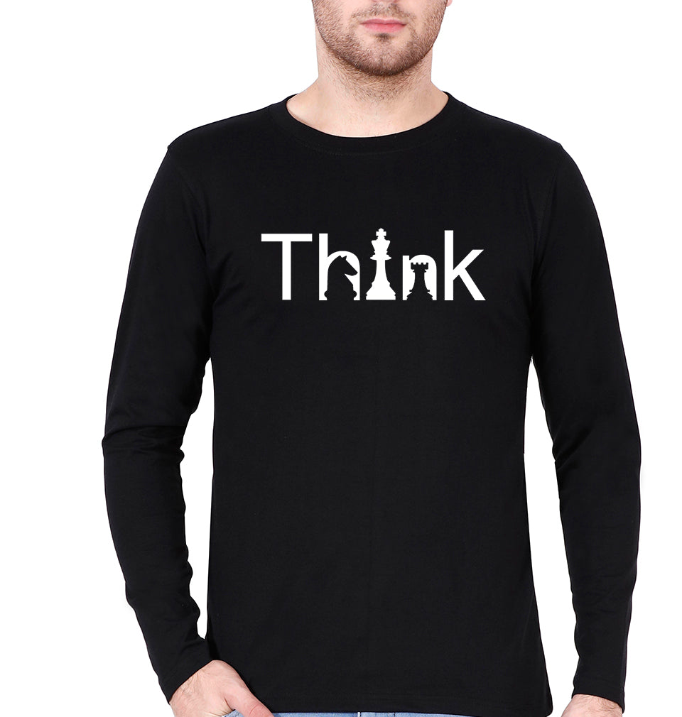 Chess Think Full Sleeves T-Shirt for Men-Black-Ektarfa.online
