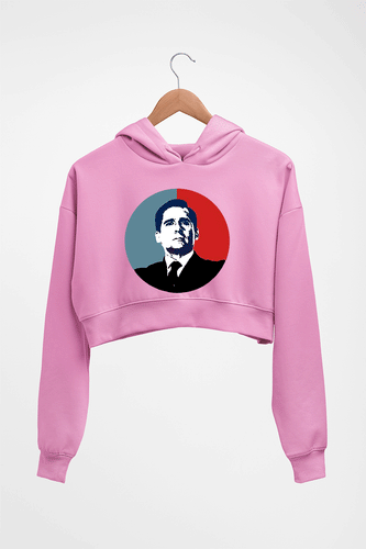 Michael Scott Crop HOODIE FOR WOMEN-Light Baby Pink-Ektarfa.online