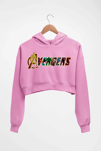 Avengers Crop HOODIE FOR WOMEN-Light Baby Pink-Ektarfa.online