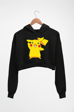 Load image into Gallery viewer, Pikachu Crop HOODIE FOR WOMEN-Black-Ektarfa.online
